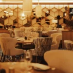 Elegant dining room with warm lighting at Kinugawa Rive Gauche