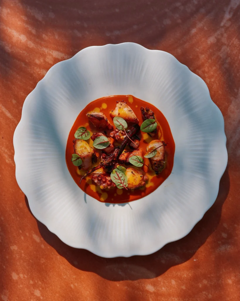 Grilled octopus dish served at Kinugawa Rive Gauche