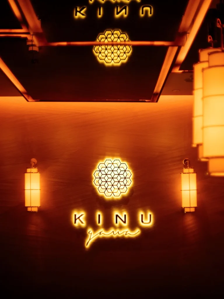 Kinugawa Rive Gauche illuminated restaurant sign