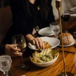 Gourmet dining experience with multiple dishes at La Ferme Saint-Amour Courchevel