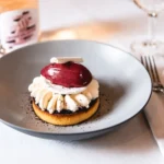 Elegant dessert served at La Folie Douce Méribel