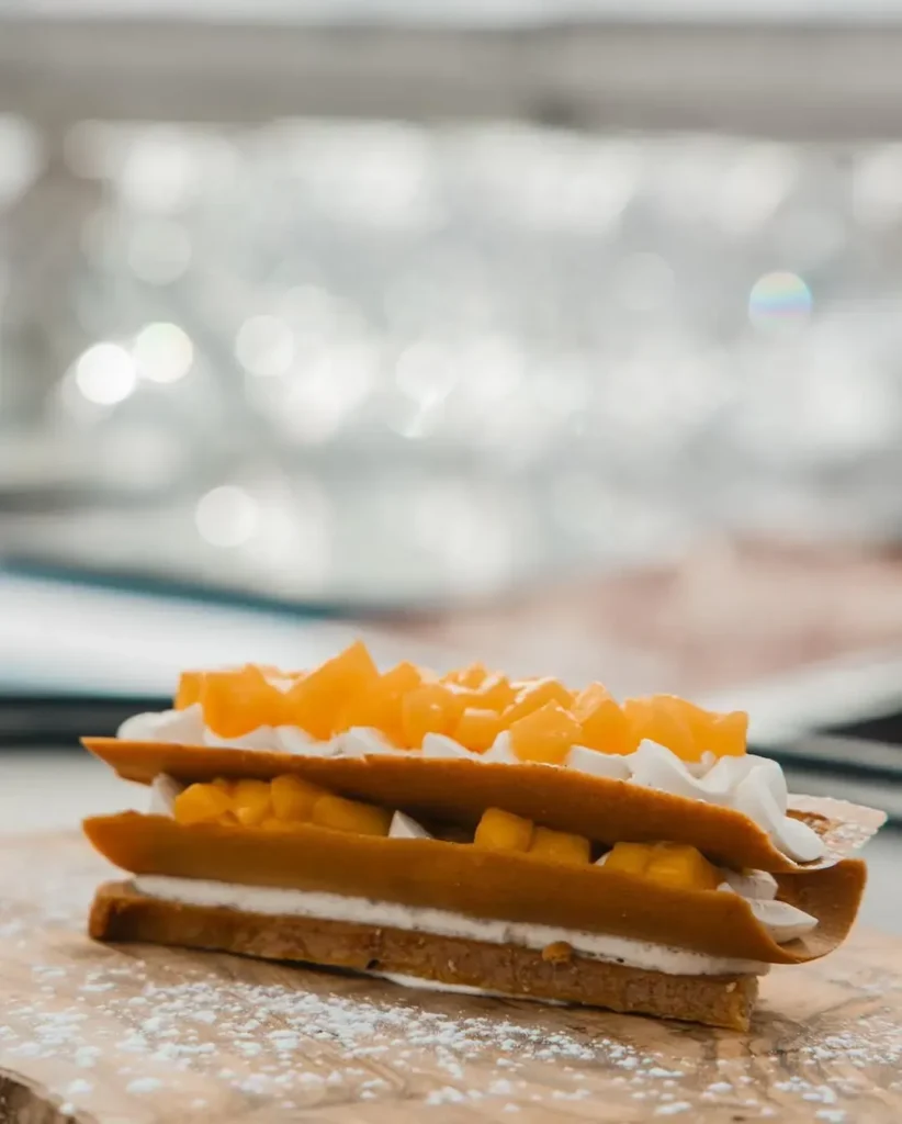 Plated dessert served at La Folie Douce Méribel
