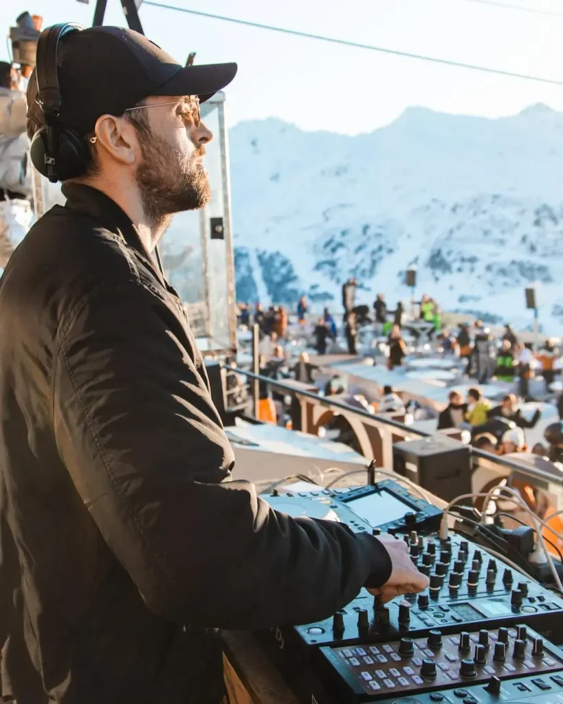 Guest enjoying mountain views from La Folie Douce Méribel