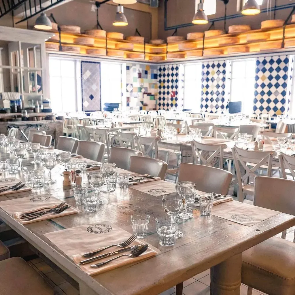 Elegant restaurant interior at La Folie Douce Méribel