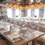Elegant restaurant interior at La Folie Douce Méribel