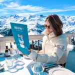 Guest dining on the terrace at La Folie Douce Méribel