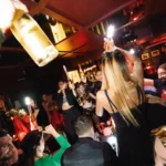 Champagne celebration during an evening at La Mangeoire Courchevel