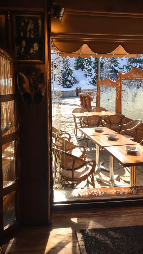 Mountain view through the window at La Saulire Courchevel