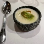 Elegant gourmet dessert served at La Saulire Courchevel