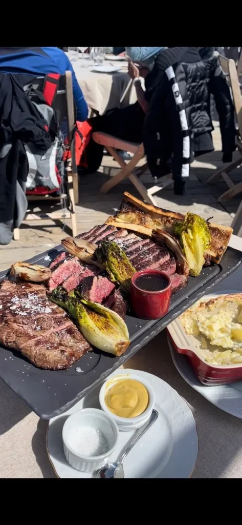 Gourmet dishes served at La Soucoupe Courchevel
