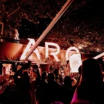 Lively crowd gathered inside L'Arc Paris nightclub
