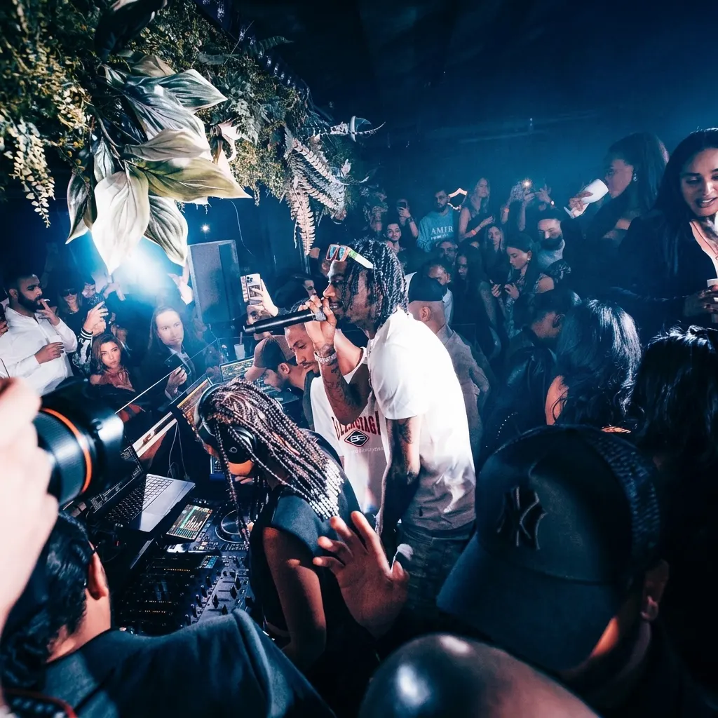 Energetic crowd enjoying a night at L'Arc Paris