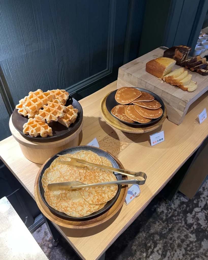 Breakfast dishes arranged at Le Chabichou Courchevel