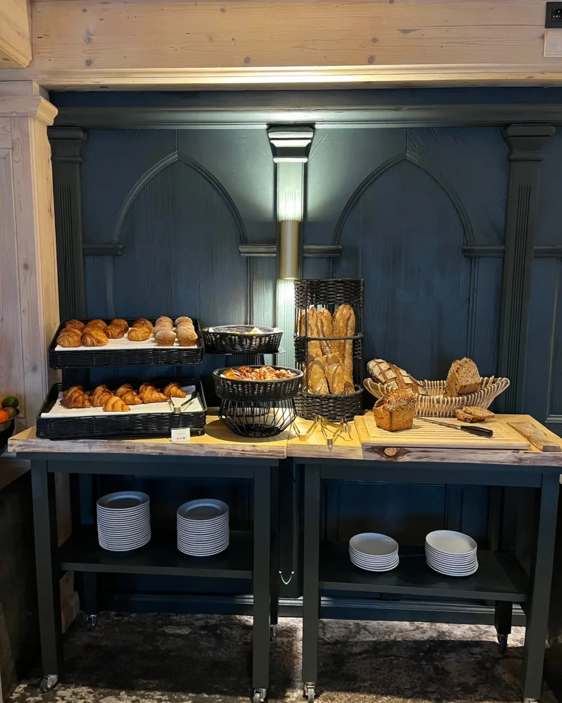 Breakfast spread served at Le Chabichou Courchevel
