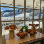 Dining area with large windows at Le Chabichou Courchevel