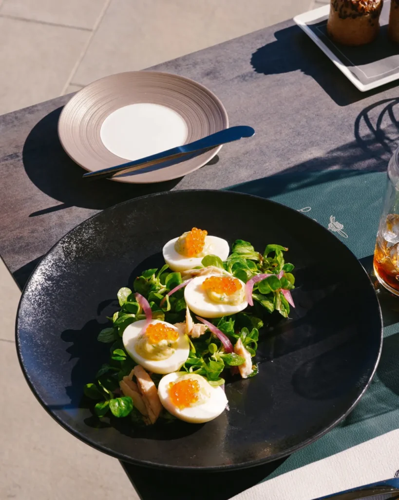 Artfully presented gourmet dish at Le Chabichou Courchevel