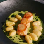 Gourmet dish presented at Le Chabichou Courchevel