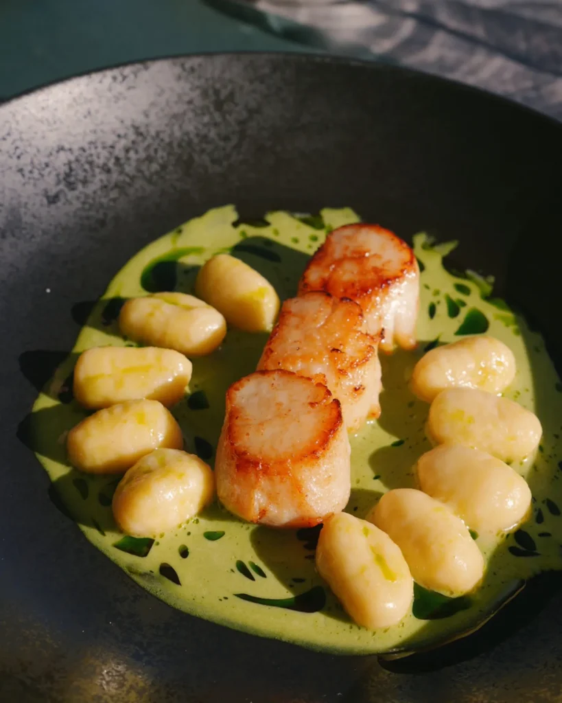 Gourmet dish presented at Le Chabichou Courchevel
