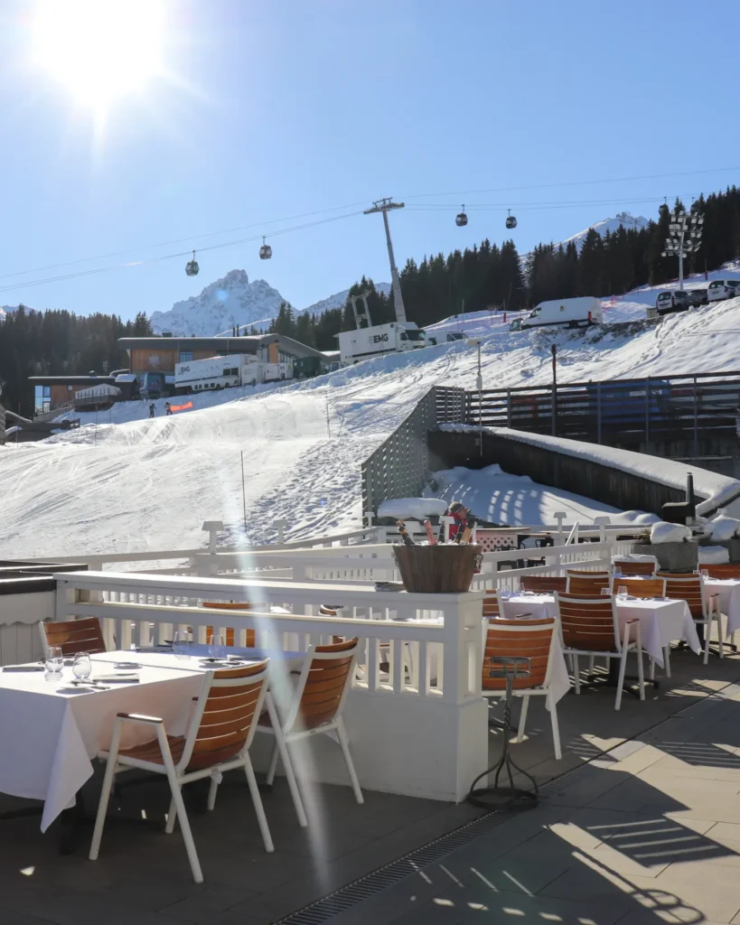 Snowy ski slopes surrounding Le Chabichou Courchevel