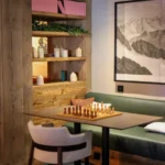 Outdoor terrace with mountain views at Le Chabichou Courchevel