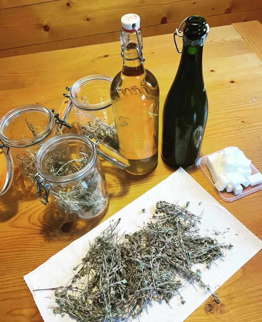 Wine and tableware arranged for service at Le Genepi Courchevel