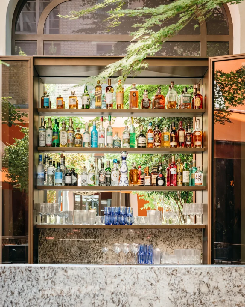 Stylish bar area at Le Royal Monceau Paris