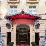 Grand entrance of Le Royal Monceau Paris