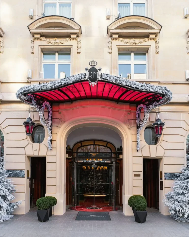 Grand entrance of Le Royal Monceau Paris