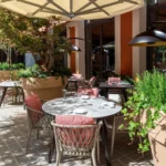 Outdoor garden terrace at Le Royal Monceau Paris