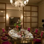 Elegant private dining room at Le Royal Monceau Paris