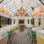 Elegant restaurant dining room at Le Royal Monceau Paris
