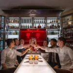 Elegant restaurant bar and dining counter at Le Royal Monceau Paris