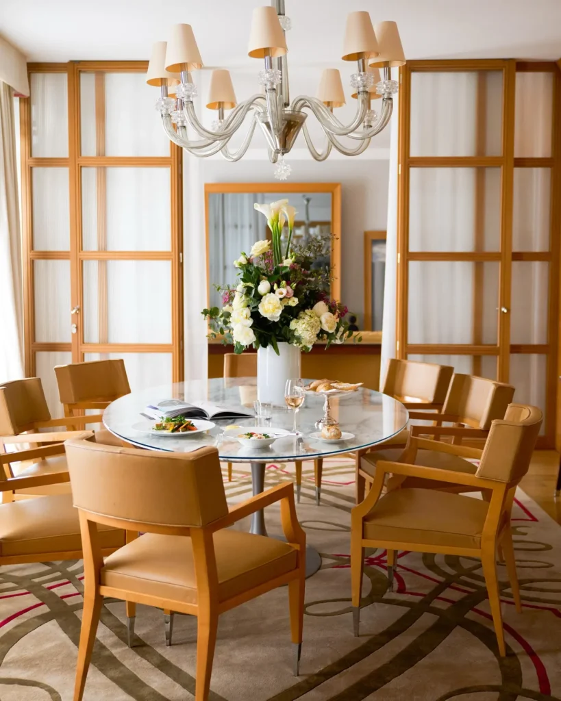 Elegant dining area at Le Royal Monceau Paris