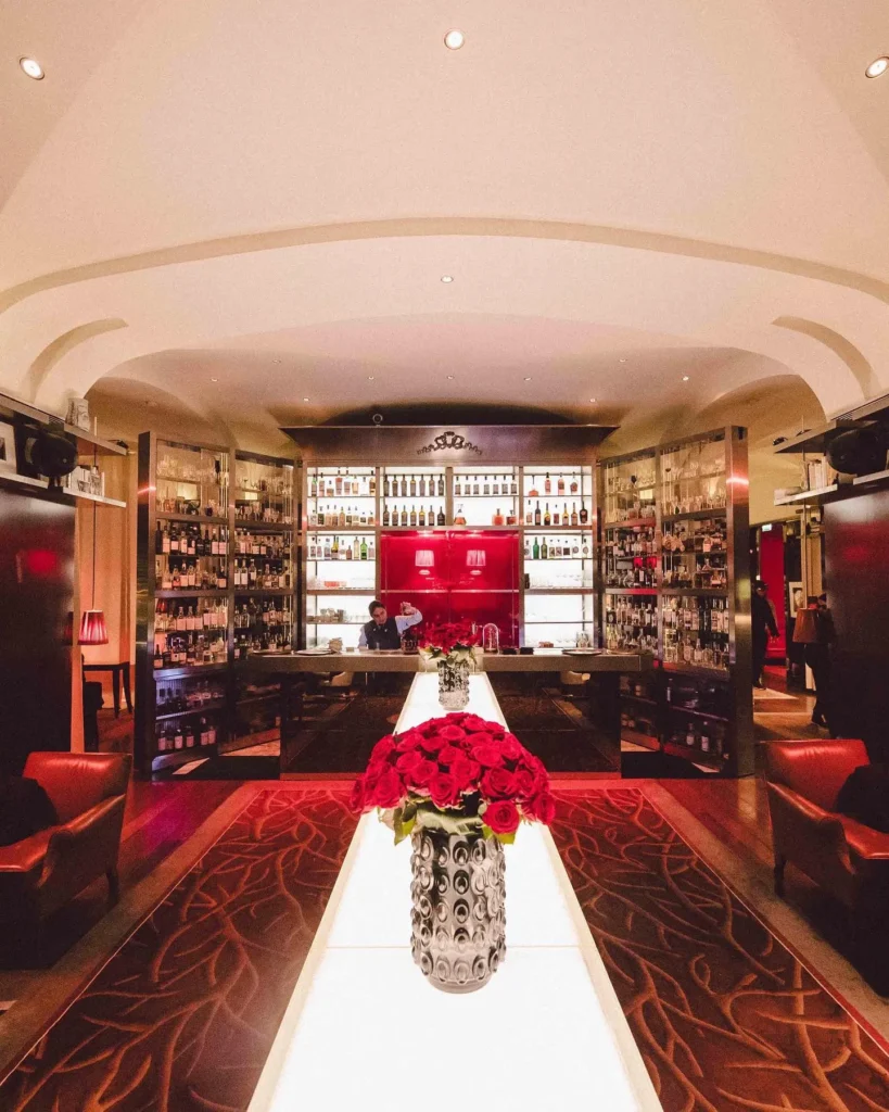Luxurious restaurant interior at Le Royal Monceau Paris