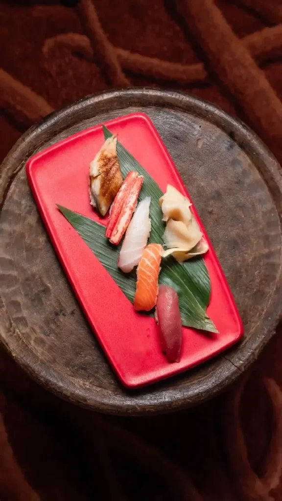 Sushi dish served at Le Royal Monceau Paris