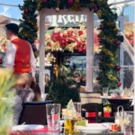 Decorated entrance to Le Tremplin Courchevel