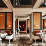 Elegant dining room corridor at Loulou Paris