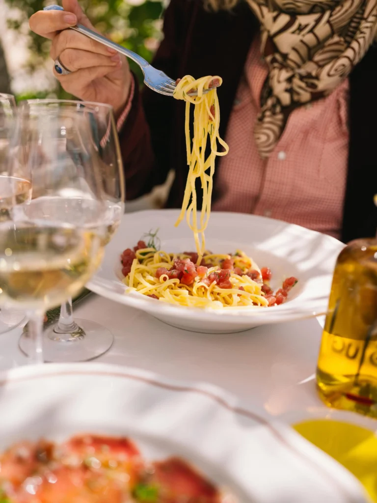 Fresh pasta dish served at Loulou Paris