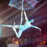 Aerial performer entertaining guests at Maison Milano