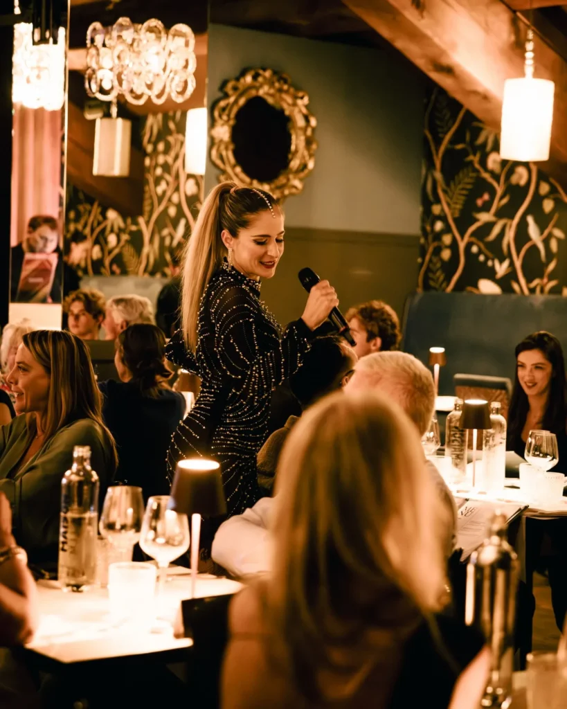 Guests enjoying dinner and drinks at Maison Milano