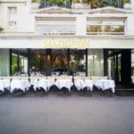Matignon Paris restaurant entrance with outdoor tables