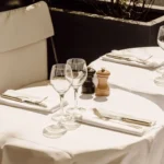Elegant outdoor table setting at Matignon Paris