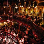 Multi-level dining room filled with guests at Pachamama Paris