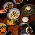 Selection of colorful dishes served at Pachamama Paris