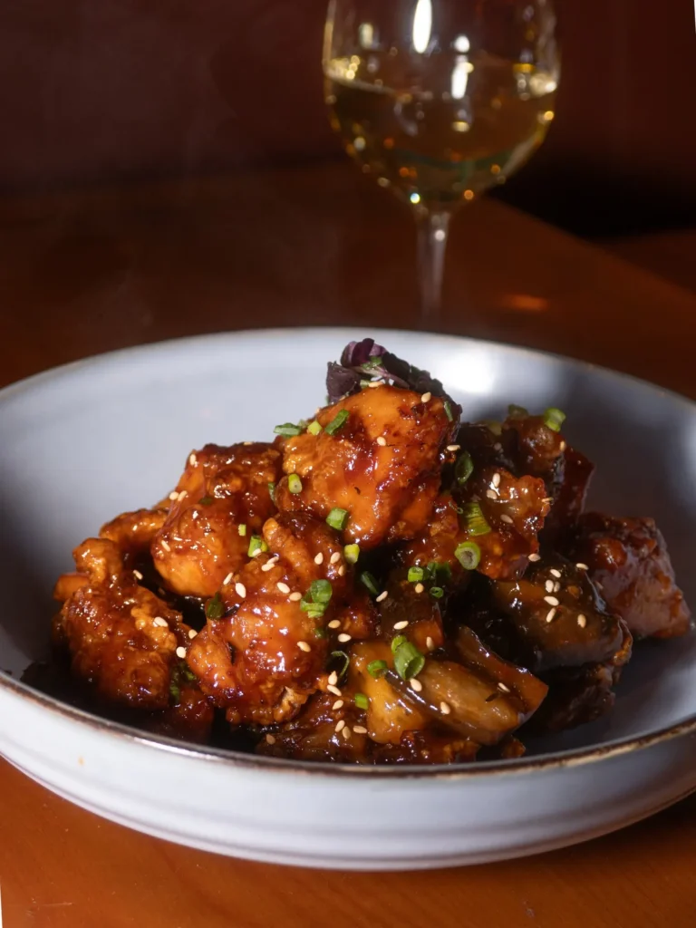 Glazed gourmet dish served at Pachamama Paris