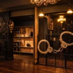 Rustic interior with warm lighting and leather seating at Pachamama Paris