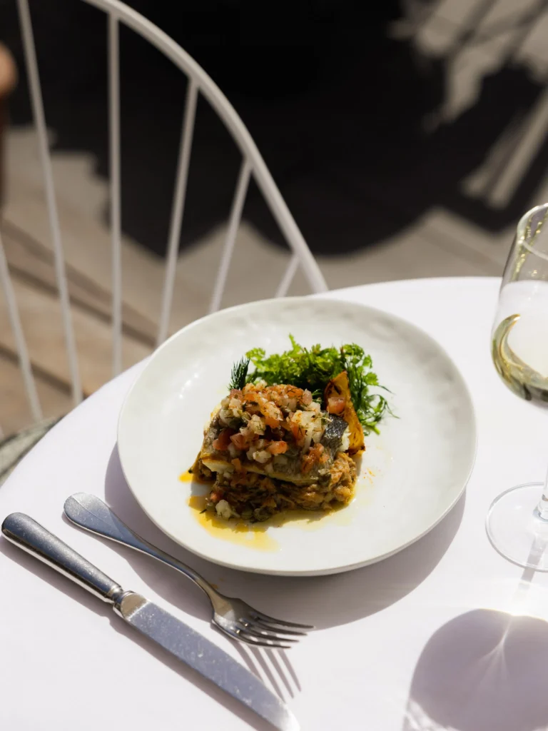 Gourmet dish served at Perruche Paris