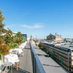 Perruche Paris rooftop terrace with views across Paris
