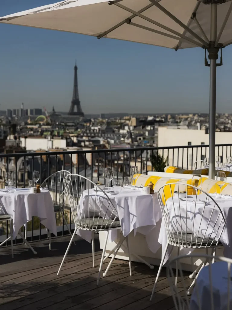 Perruche Paris rooftop terrace with panoramic views of Paris