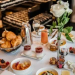 Elegant breakfast spread served at the Prince de Galles Paris
